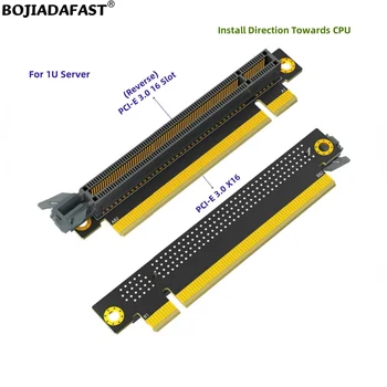 Reverse PCI-E 3.0 16X lizdas į PCIe X16 adapterio stovo kortelę, skirtą 1U serverio kompiuterio korpusui