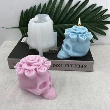 Rose Skull Head žvakių forma 