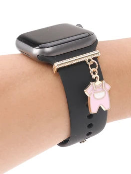 Rožinis kombinezonas Žavus laikrodžio dirželis Dekoratyvinis žiedas Apple Watch Silikoninis dirželis Dekoratyviniai papuošalų aksesuarai