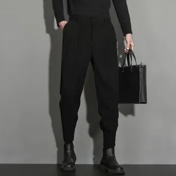 Rudens pavasario kostiumo kelnės Vyrų mados draugija Vyriškos suknelės Kelnės Korėjietiškos laisvos tiesios plačios kojos Kelnės Vyriškos oficialios kelnės F231