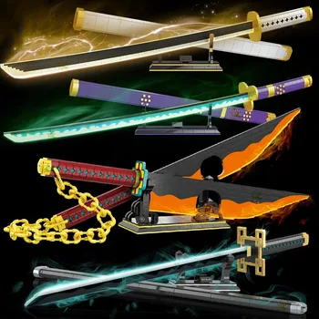 Samurajų kardų statybiniai blokai Ninjasn Yamato ašmenys Katana Japonų anime Nichirin peilio kaladėlės MOC vaikų žaislai suaugusiųjų dovanoms