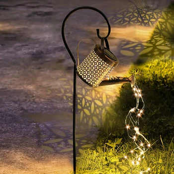 Saulės laistymo skardinė Pakabinamas virdulys Žibintas Lengvas vandeniui atsparus sodo dekoras Metalinė retro lempa lauko stalo terasai Veja YarD