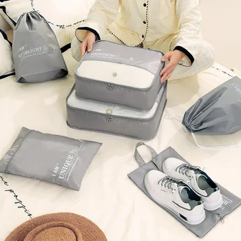 Sausa ir šlapia dėžė Šeši krepšio rinkiniai verslo kelionėms 6 rinkiniai drabužių laikymo krepšio šeši rinkiniai