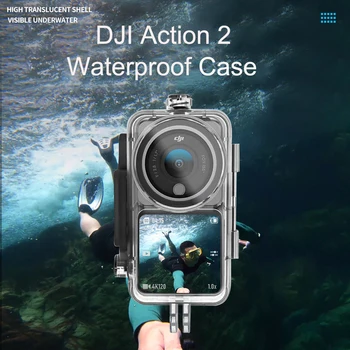 Sheingka vandeniui atsparus korpuso dėklas, skirtas DJI Action 2 apsauginiam apvalkalui Povandeninio nardymo dangtelio filtras DJI Action 2 priedams