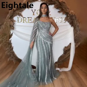 Shinning Mermaid Tiulio vakarinės suknelės vestuvių vakarėliui Ilga prabanga 2023 m. blizganti oficiali prom suknelė Dubajaus vakarėlio suknelė