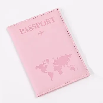Simple Fashion Lėktuvo paso turėtojas Pasaulio žemėlapis Plonas plonas personalizuotas kelioninės piniginės dovanų PU odinis kortelių dėklas Unisex