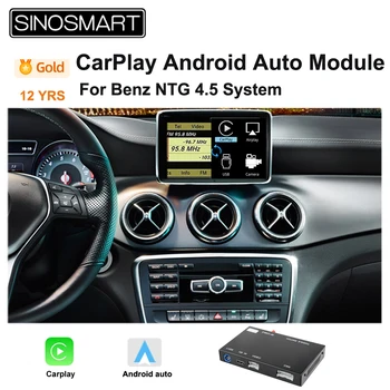 SINOSMART Wireless CarPlay for Benz A B C E S Class GLA CLS GLS ML 2011 to 2015 Original OEM Factory Radio Screen Upgrade NTG4.5
