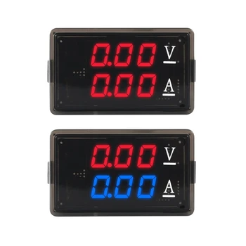 skaitmeninis voltmetras ampermetras DC0-100V 10A raudonai mėlynas LED ekrano skydelis Srovės matuoklis 2 in 1 testeris Naujas
