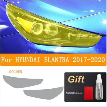 skirta HYUNDAI ELANTRA 2017-2020-Accessories Priekinių žibintų restauravimas Skaidrus juodas TPU lipdukas Automobilinių žibintų apsauginė plėvelė