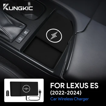 skirta Lexus ES 2022 2023 2024 m. vairas kairėje pusėje 15 W greitas įkrovimas Automobilio belaidė plokštė Mobiliojo telefono įkroviklio laikiklio priedai