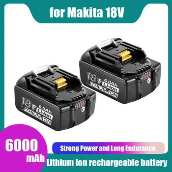 skirta Makitai 18V 6000mAh įkraunama elektrinių įrankių baterija su LED ličio jonų keitimu LXT BL1860B BL1860 BL1850 BL1830