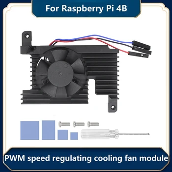skirta Raspberry Pi 4B kūrimo plokštės radiatoriui su 3510 itin tyliu PWM greičio reguliavimo aušinimo ventiliatoriaus modulio rinkiniu