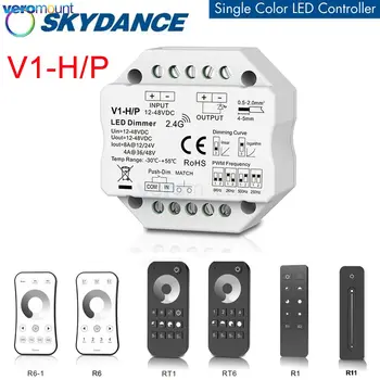 Skydance V1-H/P LED Dimmer Switch DC 12V 24V PWM 2.4G LED Touch RF belaidis nuotolinis išmanusis valdiklis vienos spalvos LED juostai