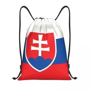Slovakijos vėliava Sutraukiamas krepšys Moterys Vyrai Nešiojama sporto sporto salė Maišas Krepšys Slovakijos Respublika Pirkinių kuprinės