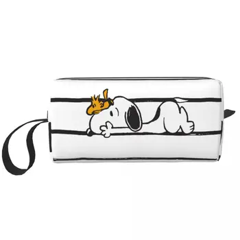 Snoopy &Woodstock Smile Giggle Laugh Didelis makiažo krepšys Grožio maišelis Kelioniniai kosmetikos krepšiai Organizatorius moterims