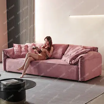 Sofa Svetainė Mažas butas Itališkas dramblio ausies technologijos audinio sofa