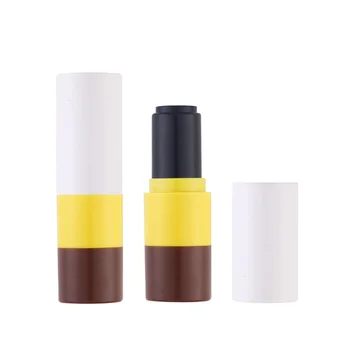 Spalvingas apvalus lūpų dažų indas Tuščias plastikinis lūpų balzamo vamzdelis 