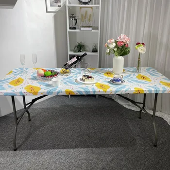 Spandex prigludusi tampri staltiesė stačiakampė neslystanti spausdinta elastinga stalo danga 6 pėdų 8 pėdų namų virtuvės valgomojo dekoravimui