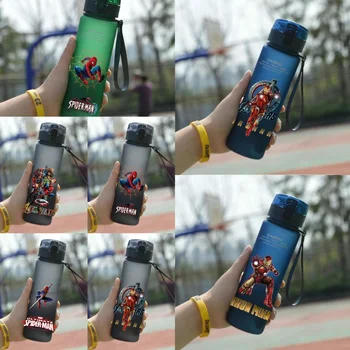Spiderman Hulk Kids vandens puodelis Kūrybiniai saugūs puodeliai su šiaudeliais Nepralaidūs vandens buteliai Lauke nešiojami vaikiški puodeliai 560ml