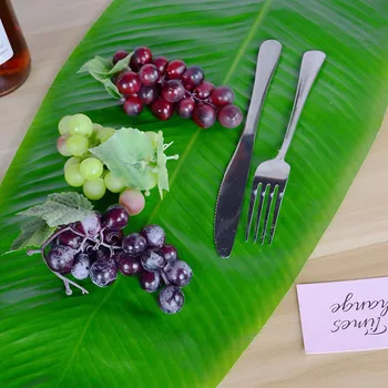 Stalo bananų lapų modeliavimas Augalų sienų atmosfera Dekoravimo priedai Vaisių parduotuvės stalo kilimėlis Netikras augalas Žaliųjų lapų išdėstymas