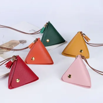 Storage Bag Change Wallet Pouch Bluetooth Earphone Bag Solid Color Portable Triangle Coin Purse Monedero Mujer Кошелек Женский