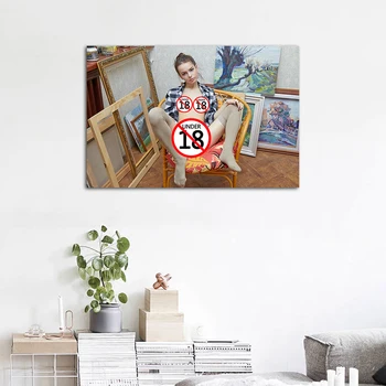 Suaugusiųjų modelis Drobės tapyba Seksuali jauna mergina Meno plakatas Namų dekoras Individualus sieninis paveikslas miegamojo svetainei