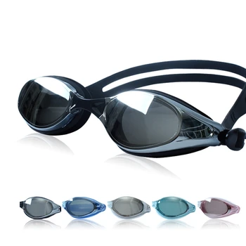 Suaugusiųjų profesionalų varžybos Lauko maudymosi paplūdimio akiniai Anti-rūko apsaugos nuo UV spindulių objektyvas Vandeniui atsparūs silikoniniai maudymosi akiniai Akiniai
