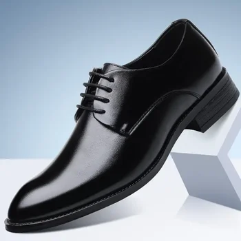 Suit Shoes Vyriški juodi verslo mados batai Vyriški batai Laisvalaikio odiniai batai Vyriški Martino batai Britų vyrų vestuviniai batai Sho