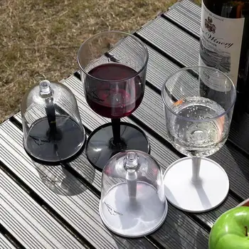 Sulankstoma vyno taurė Nedūžtanti skaidri sulankstoma vyno taurė Daugkartinio naudojimo lengvos vyno taurės su kotu lauke ir