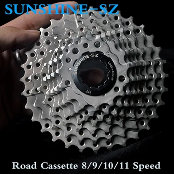 SUNSHINE -SZ 8/9/10/11 Speed Bicycle Cassette Freewheel 11-25/28/32/36 Road Bike Cassette Bike Sprocket Freewheel for HG Hub