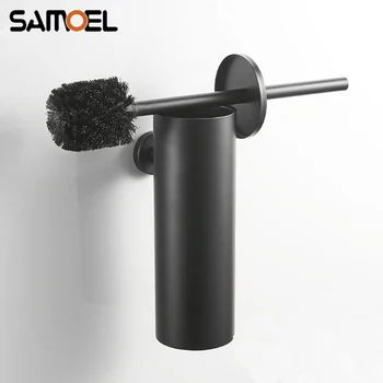 SUS 304 Nerūdijančio plieno matinis juodas dezodorantas nuo kvapo montuojamas sieninis vonios kambario tualeto šepetėlių laikiklis TH514