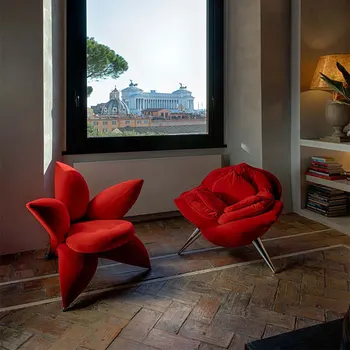 Svetainė Sofa Prabangus raudonas dizainas Mobilus Šiaurės mielas Pasikliaukite grindimis Skaitymas Makiažo kėdės Registratūra Muebles salono namų baldai