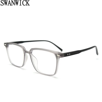 Swanwick retro akinių rėmelis optinis TR90 moterys vyriški kvadratiniai akiniai vyrams vintažiniai juodi žali skaidrūs lęšiai unisex aksesuarai
