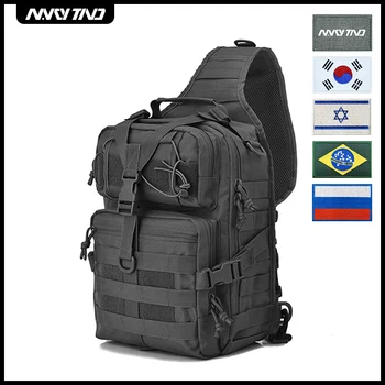Tactical Shoulder Bag Army Style Sling Bag Molle System Patvarus nailonas medžioklės aksesuarams Vyrų lankininkų pakuotės fotografija