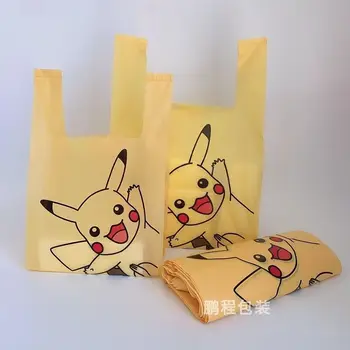 TAKARA TOMY Pikachu rašto pakavimo maišelis plastikinis liemenės krepšys apsipirkimas universalus krepšys išsinešimui pietų dėžutės pakavimo krepšys žaislas