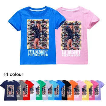 Taylor Swift The Eras Tour Tshirt Kids Print Clothes Teenager Boys O Neck Tops Girls Short Sleeves T-shirts Children's Pullover