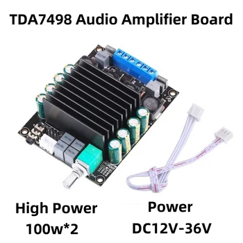 TDA7498 Garso stiprintuvo plokštė HIFI Digital 2.0 kanalai Stiprintuvų išėjimas 2X100W Stereo Power AMP automobilio garsui DC12V-36V