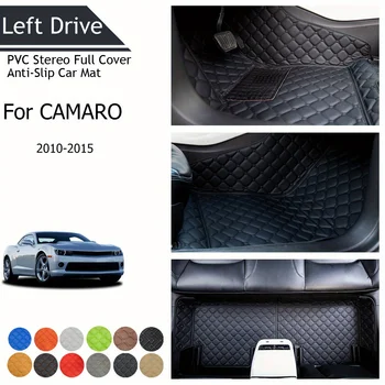 TEGART 【LHD】For Chevrolet for CAMARO 2010-2015 trijų sluoksnių PVC stereo pilnas dangtelis Neslystantis automobilių kilimėlis Automobilių grindų kilimėlis Automobilių priedai