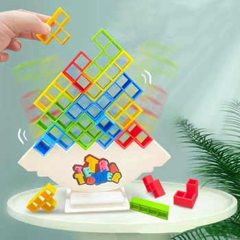 Tetra bokšto balansas Statybinių blokų krovimas Žaidimas Žaislai Vaikai 
