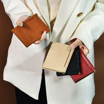The New Fashion Network Red All Match Solid Color Multi-functional Thin Card Bag Name Card Holder Lengvas ir kompaktiškas