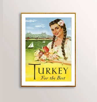 Turkija už geriausią senovinį kelionių plakatą - plakatų popierių, drobės atspaudą / dovanų idėją / sienų dekorą