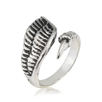 Unikali vyriška sidabro spalva Nerūdijančio plieno žiedas Sparnų žiedas Hip Hop Punk motociklų vakarėlio žiedas Valentino dienos dovana Mados papuošalai