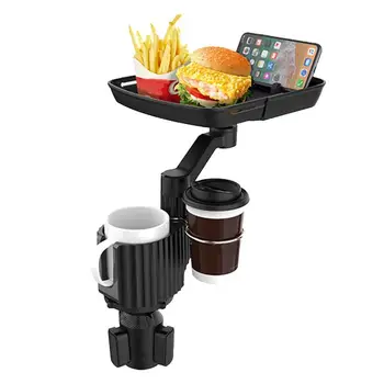 Universalus automobilinis puodelio laikiklis Reguliuojamas automobilinio puodelio laikiklis Plėtiklis Mobiliojo telefono laikiklis 360 pasukama ranka Išplėstas maisto stalo stalas