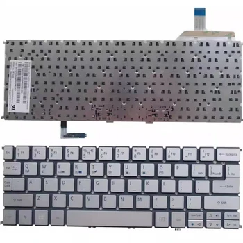 US foninio apšvietimo klaviatūra Acer S7-191 serijos sidabro spalvos foninio apšvietimo klaviatūra