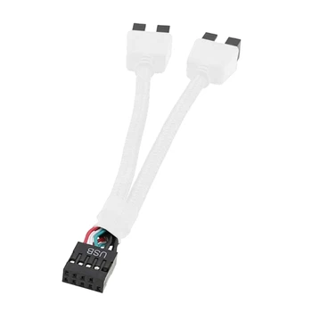 USB 2.0 9Pin skirstytuvo kabelis nuo 1 iki 2 plėtinys su ekranavimu padidina duomenų perdavimo greitį ir užtikrina patikimą T3EB