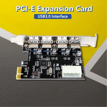 USB 3.0 Hub PCI Express išplėtimo kortelės adapteris, skirtas Windows XP/7/8/10 4 prievadų USB3.0 valdiklis PCI-e šakotuvo adapterio keitiklis