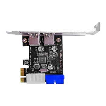 USB 3.0 Pci-E išplėtimo kortelės adapteris 2 prievadas USB3.0 šakotuvas vidinis 19Pin antraštė Pci-E kortelė 4Pin Ide maitinimo jungtis