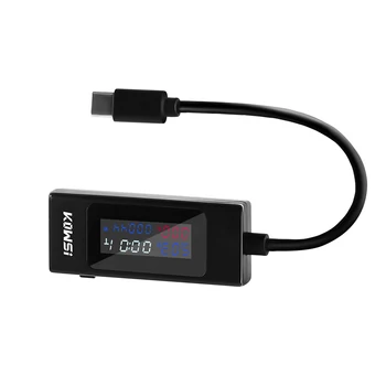 USB-C C tipo įtampos testerio srovė 4-30V įtampos matuoklio laikas ampermetras skaitmeninis monitorius USB įkroviklio testeris Maitinimo matuoklis