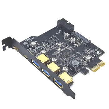 USB PCI-E Riser Card Type C USB 3.2 Gen2 daugiklio adapteris kompiuteriams J60A