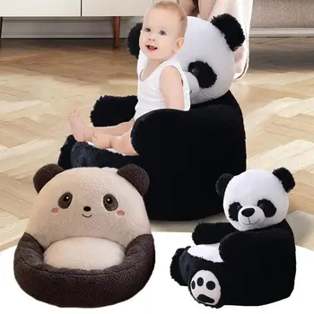 Vaikai Panda Sofa Vaikams Įdaryti Panda Sėdintis Fotelis Sofa Įdaryti Gyvūnų atraminė sėdynė Mažylis Gyvūnų baldai vaikams Berniukai ir